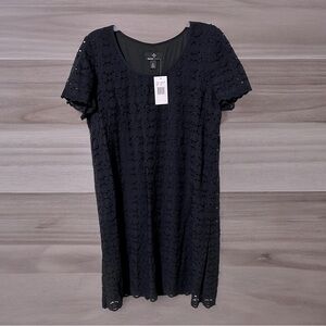 Ronni Nicole short sleeve black lace dress - NWT